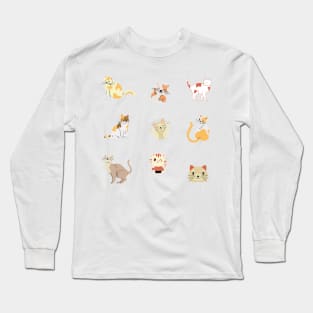 Cute Cats Sticker Pack Long Sleeve T-Shirt